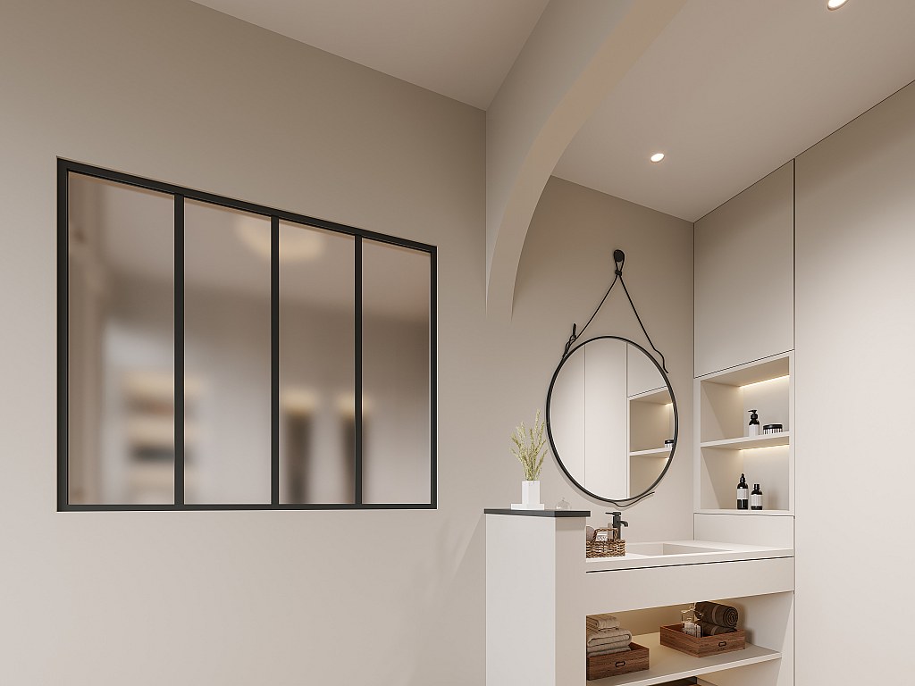 Atelier-Glaswand - 120 x 105 cm - thermolackiertes Aluminium & mattiertes Glas - Schwarz - BAYVIEW