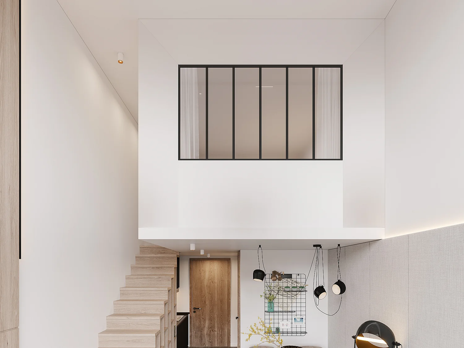 Divisória de atelier alumínio termolacado e vidro fosco 180x105 cm, preto - BAYVIEW