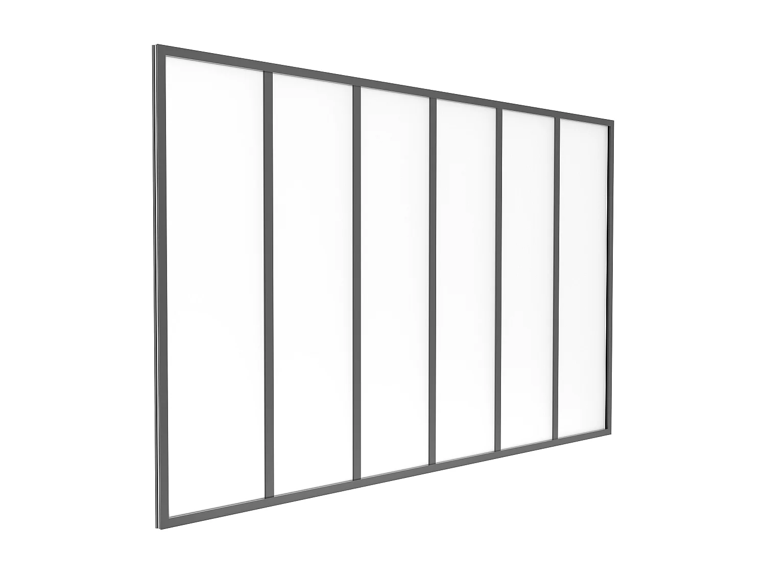 Verrière atelier en aluminium thermolaqué et verre dépoli  - 180x105 cm - Noir - BAYVIEW