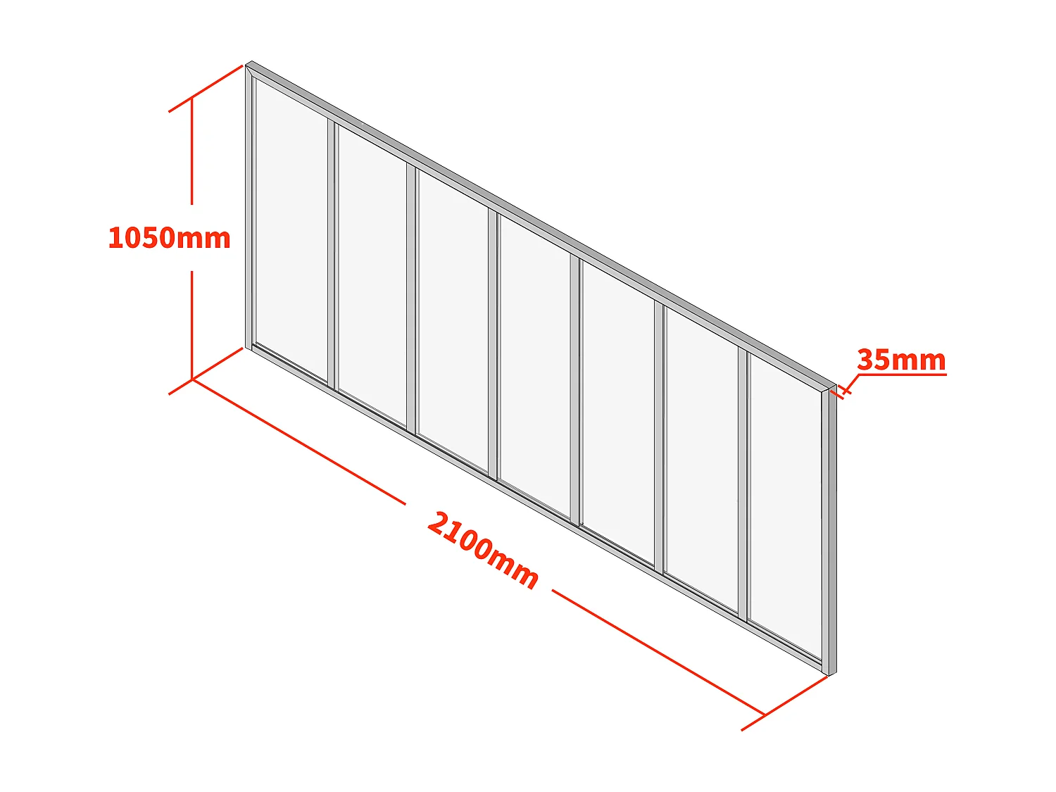 Verkstedsvindu i pulverlakkert aluminium og frostet glass - 210x105 cm - Svart - BAYVIEW