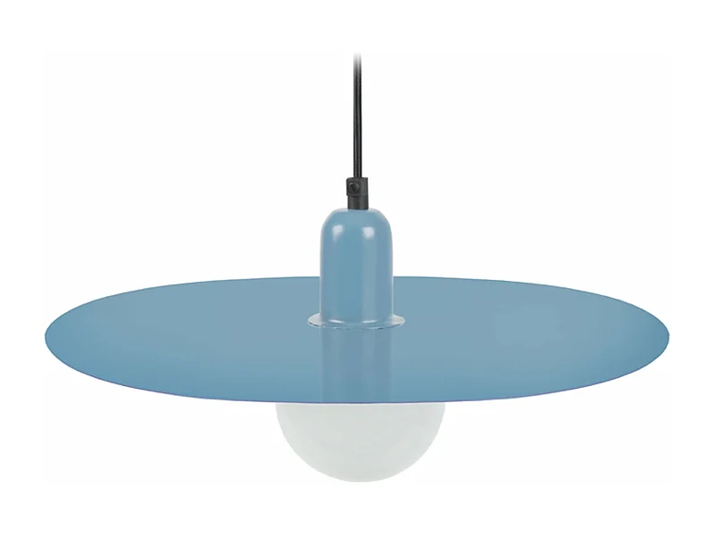 Suspension disque métal bleu 70 cm.