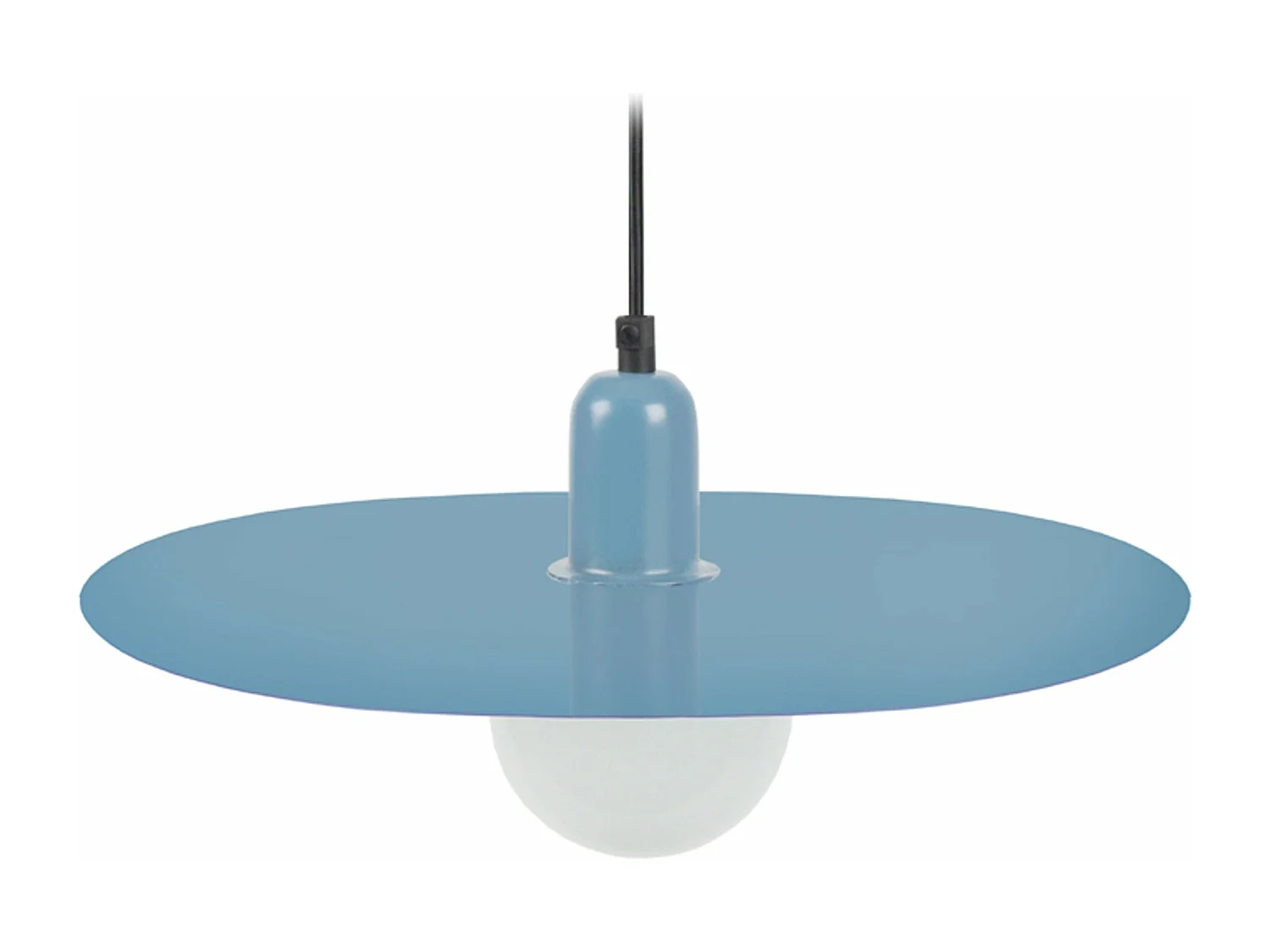 Suspension disque métal bleu 70 cm.