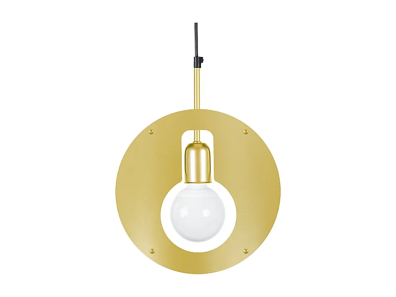 Suspension géométrique métal  doré 94 cm.