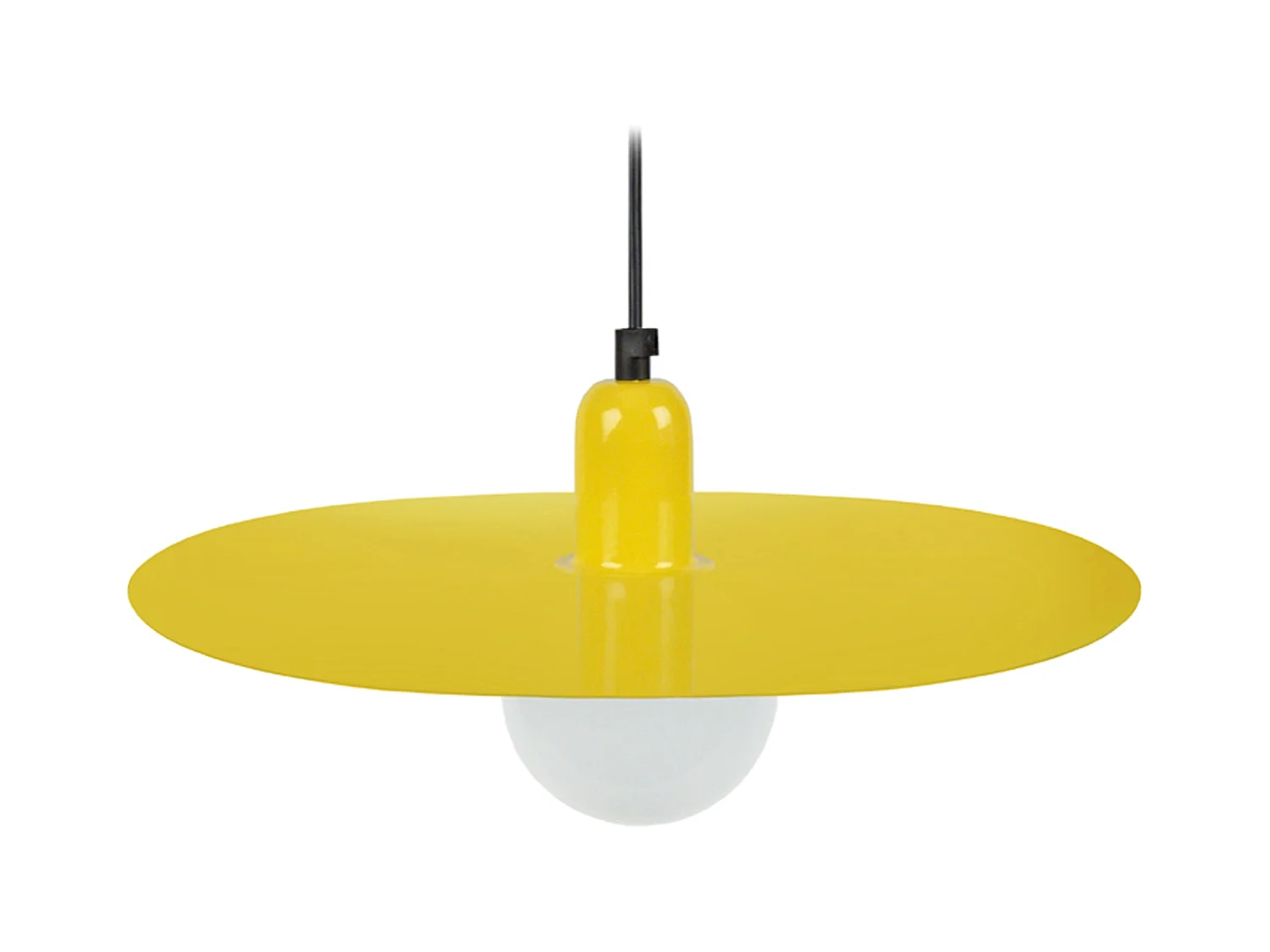 Suspension disque métal jaune 70 cm.