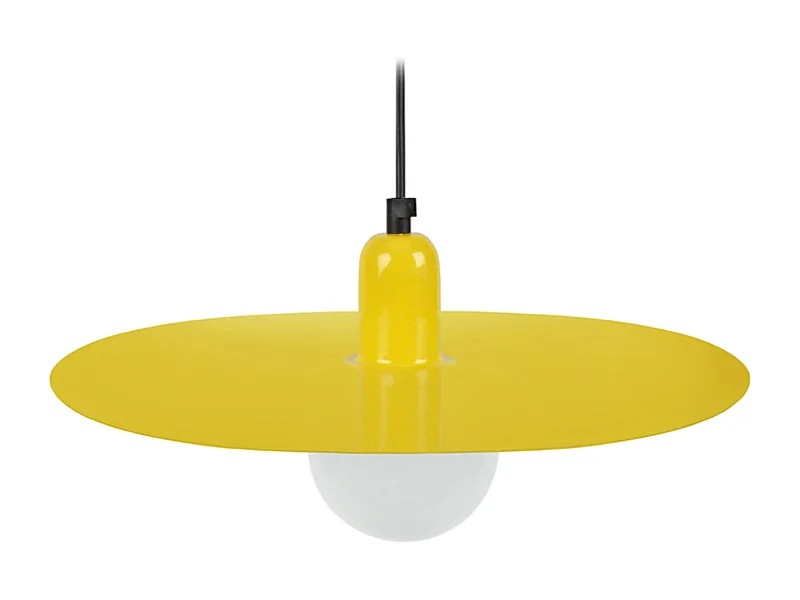 Suspension disque métal jaune 70 cm.