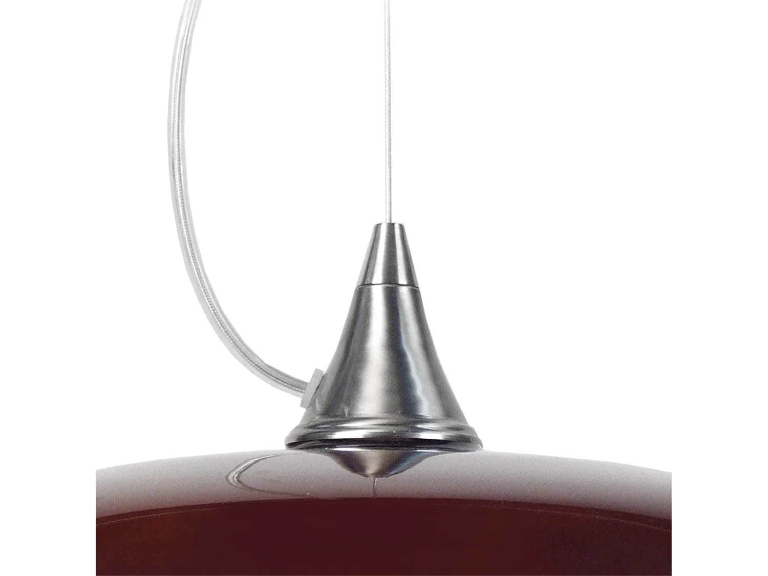 Suspension cone  aluminium bol verre marron  80 cm.
