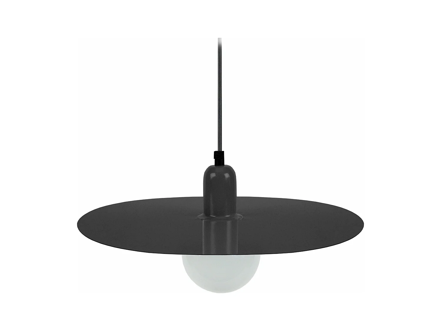 Suspension disque métal noir 70 cm.