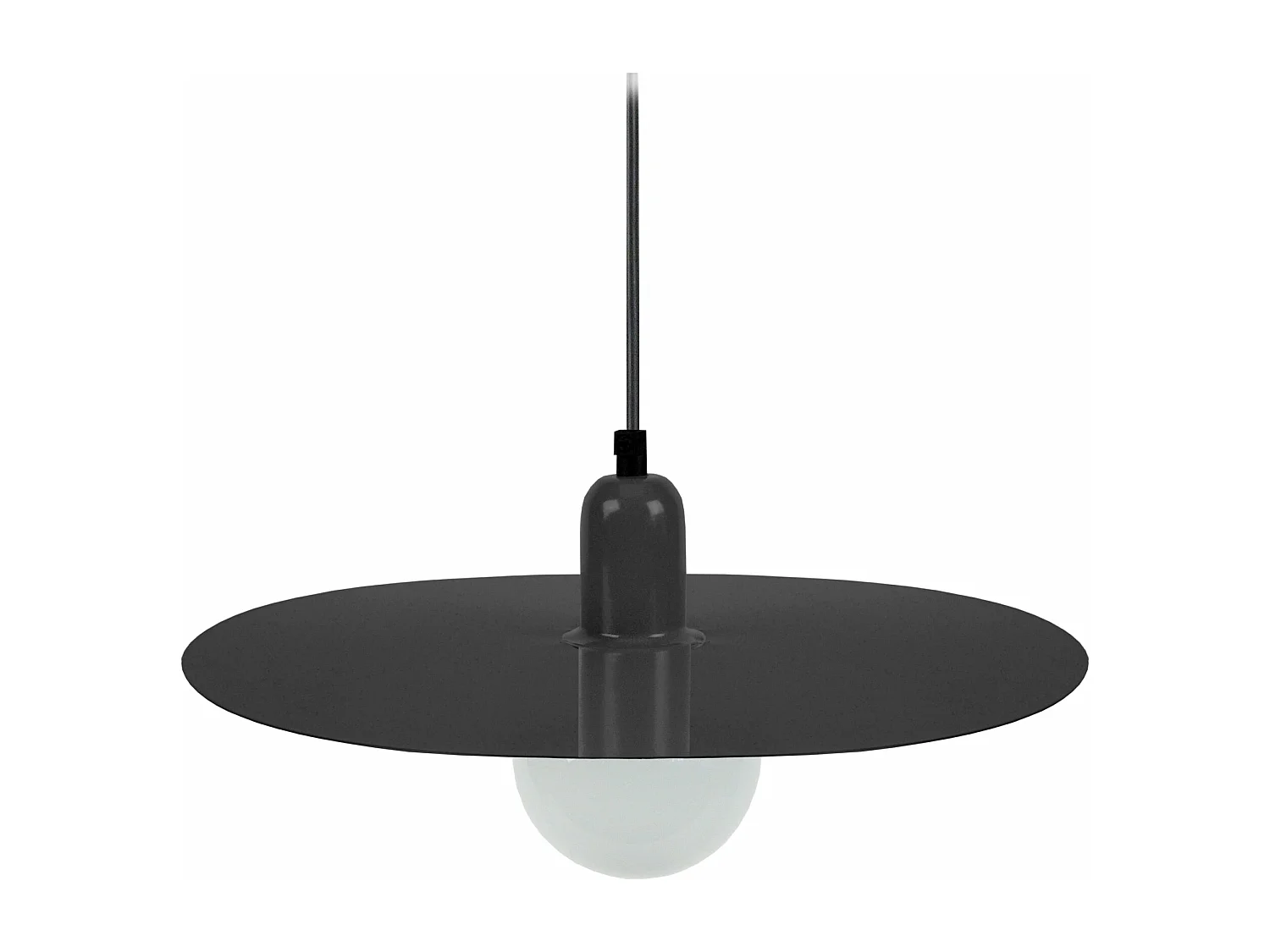 Suspension disque métal noir 70 cm.