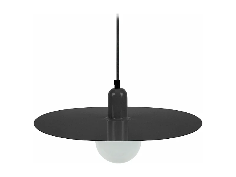 Suspension disque métal noir 70 cm.