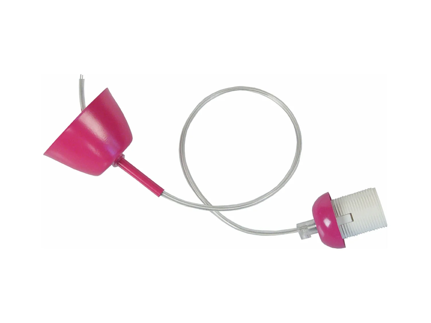 Suspension monture métal  rose 80 cm.