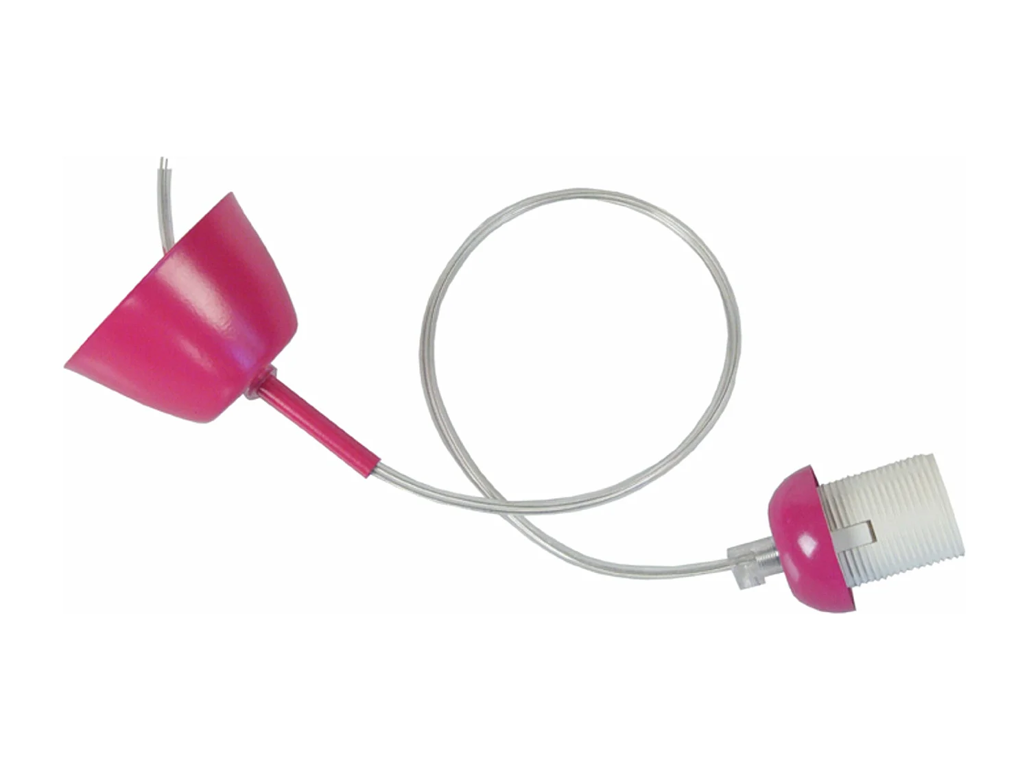 Suspension monture métal  rose 80 cm.