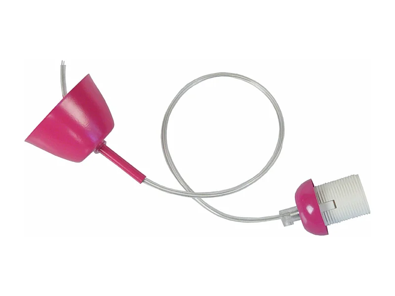Suspension monture métal  rose 80 cm.