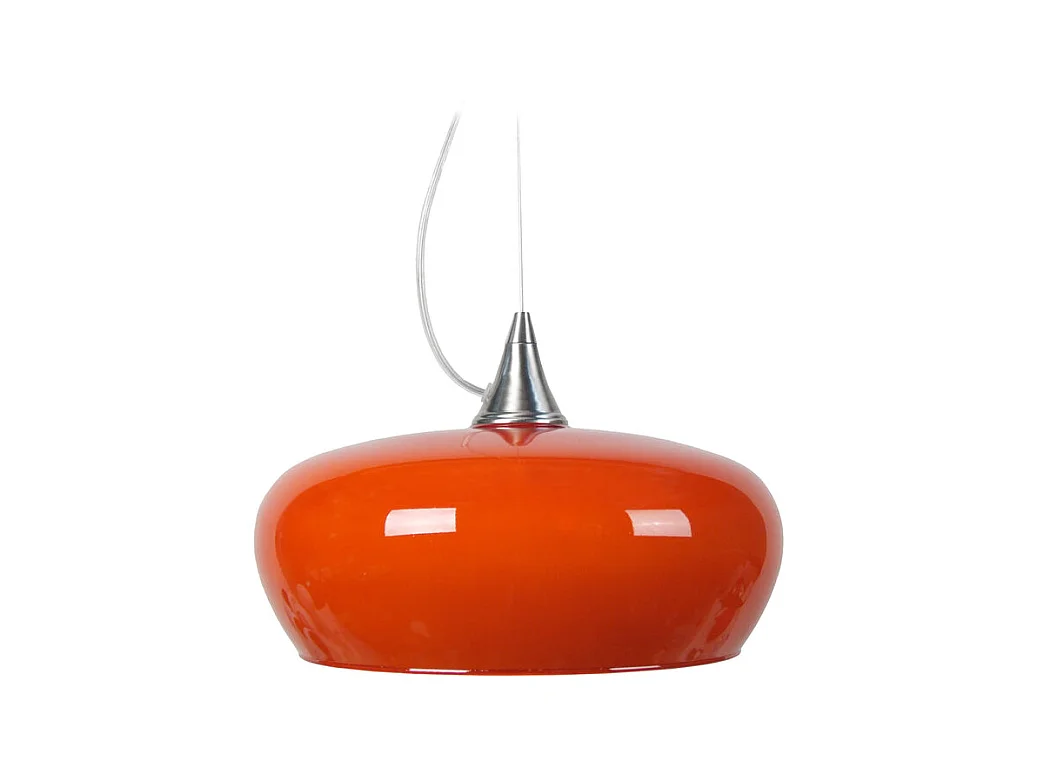 Suspension cone  aluminium bol verre orange  80 cm.