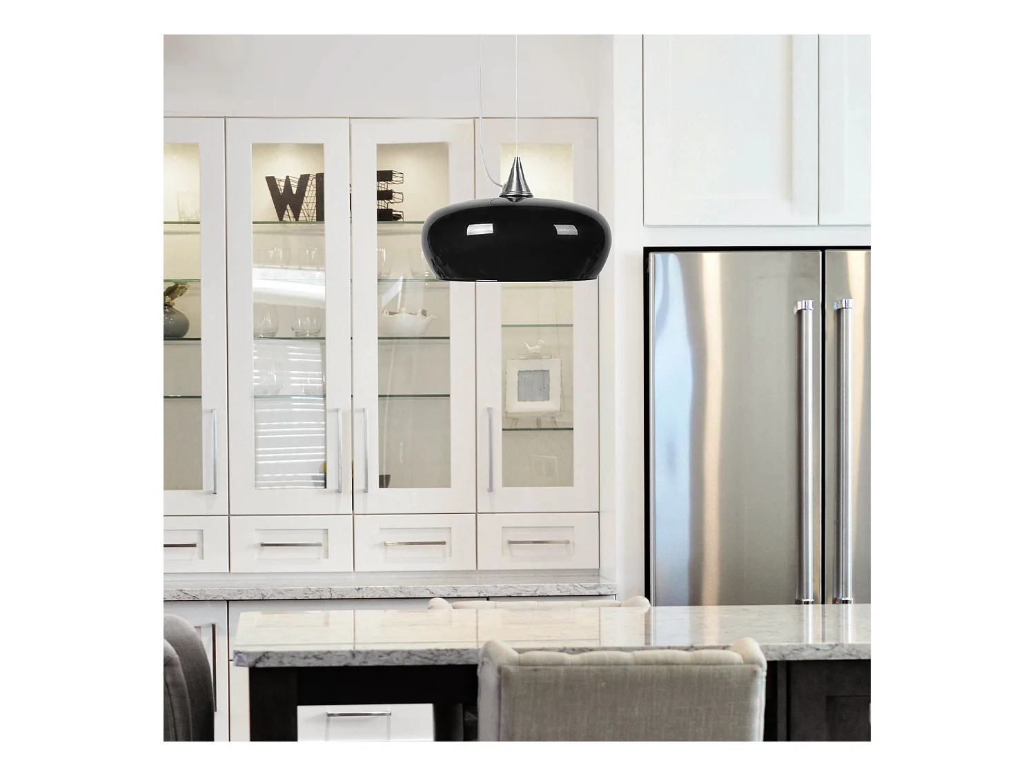 Suspensão TOSEL  MATILDE vidro quadrado laranja branco D30 x  H60  cm