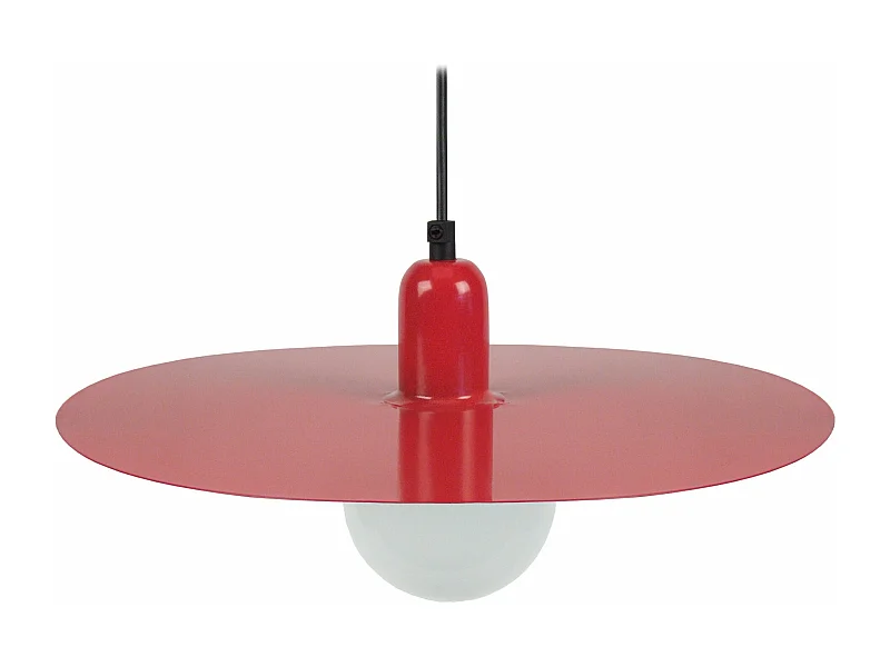 Suspension disque métal rouge 70 cm.