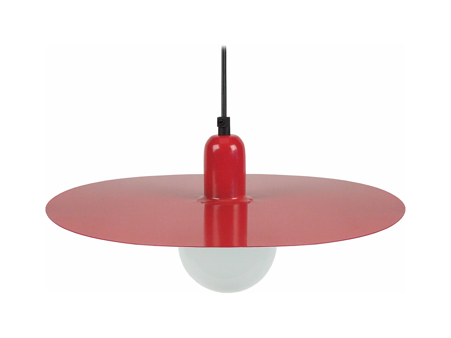 Suspension disque métal rouge 70 cm.