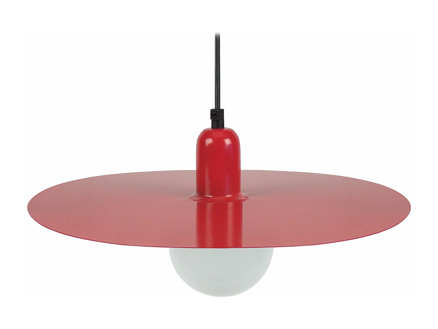 Suspension disque métal rouge 70 cm.