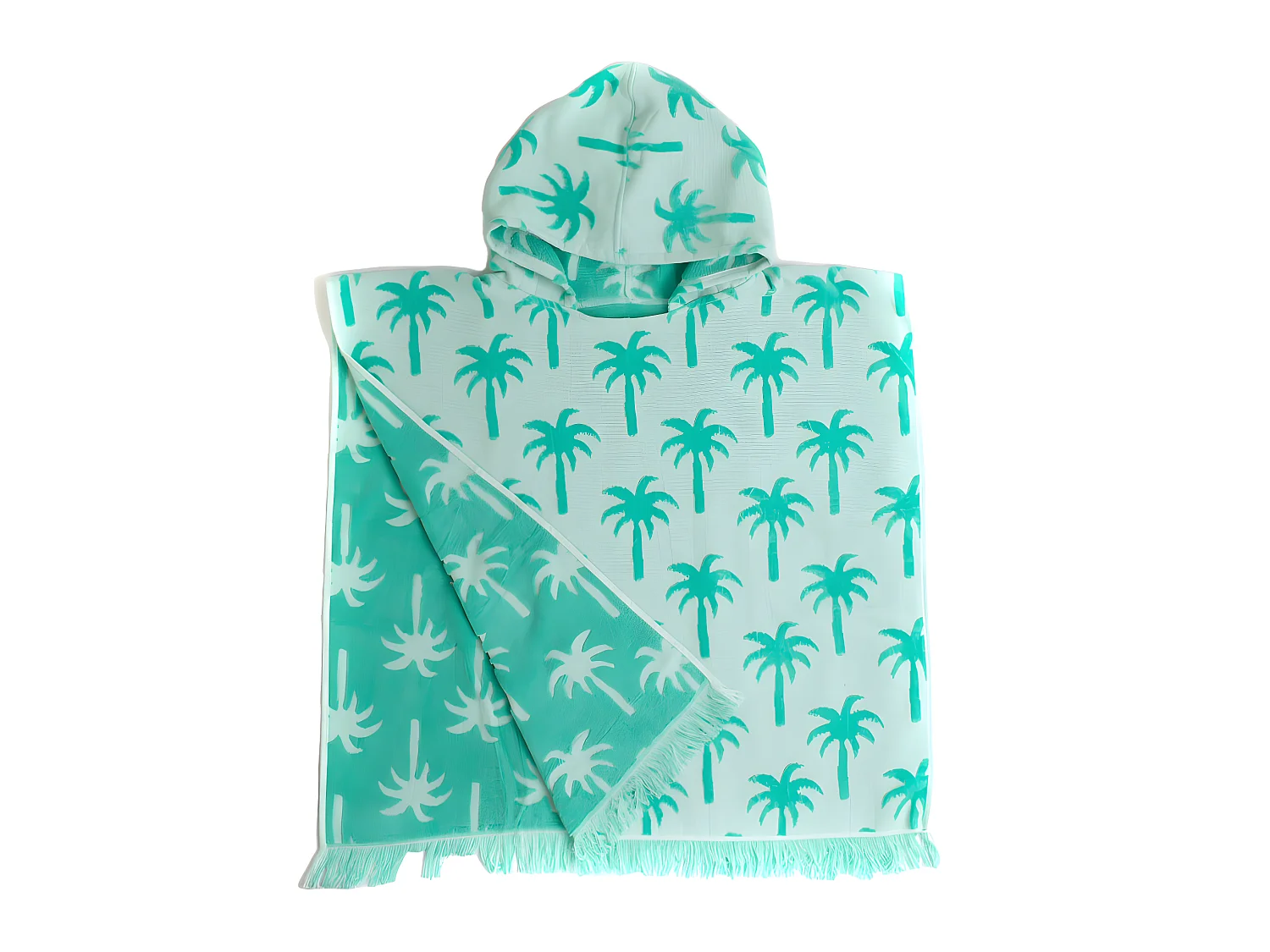 Poncho de plage bleu enfant 7 à 10 ans
