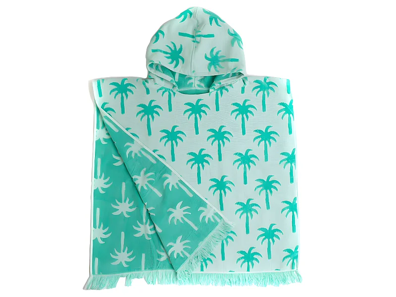 Poncho de plage bleu enfant de 3 à 6 ans