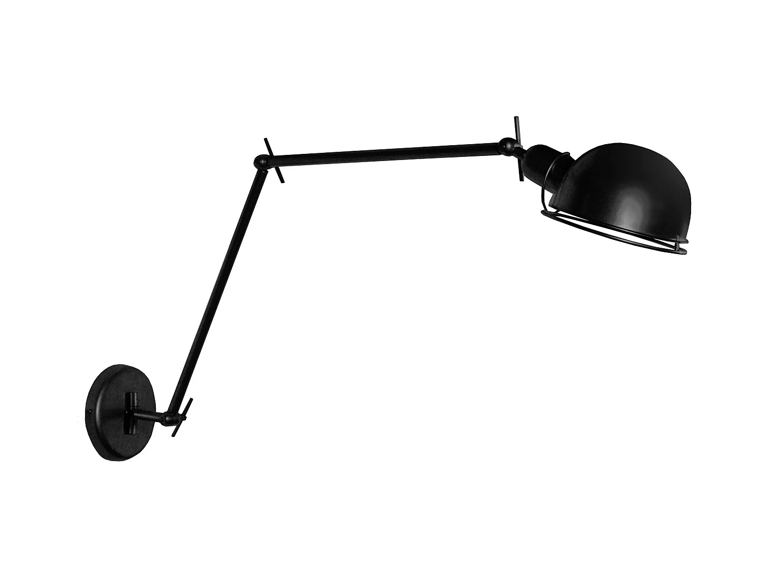 Applique métal articulé noir 11cm.
