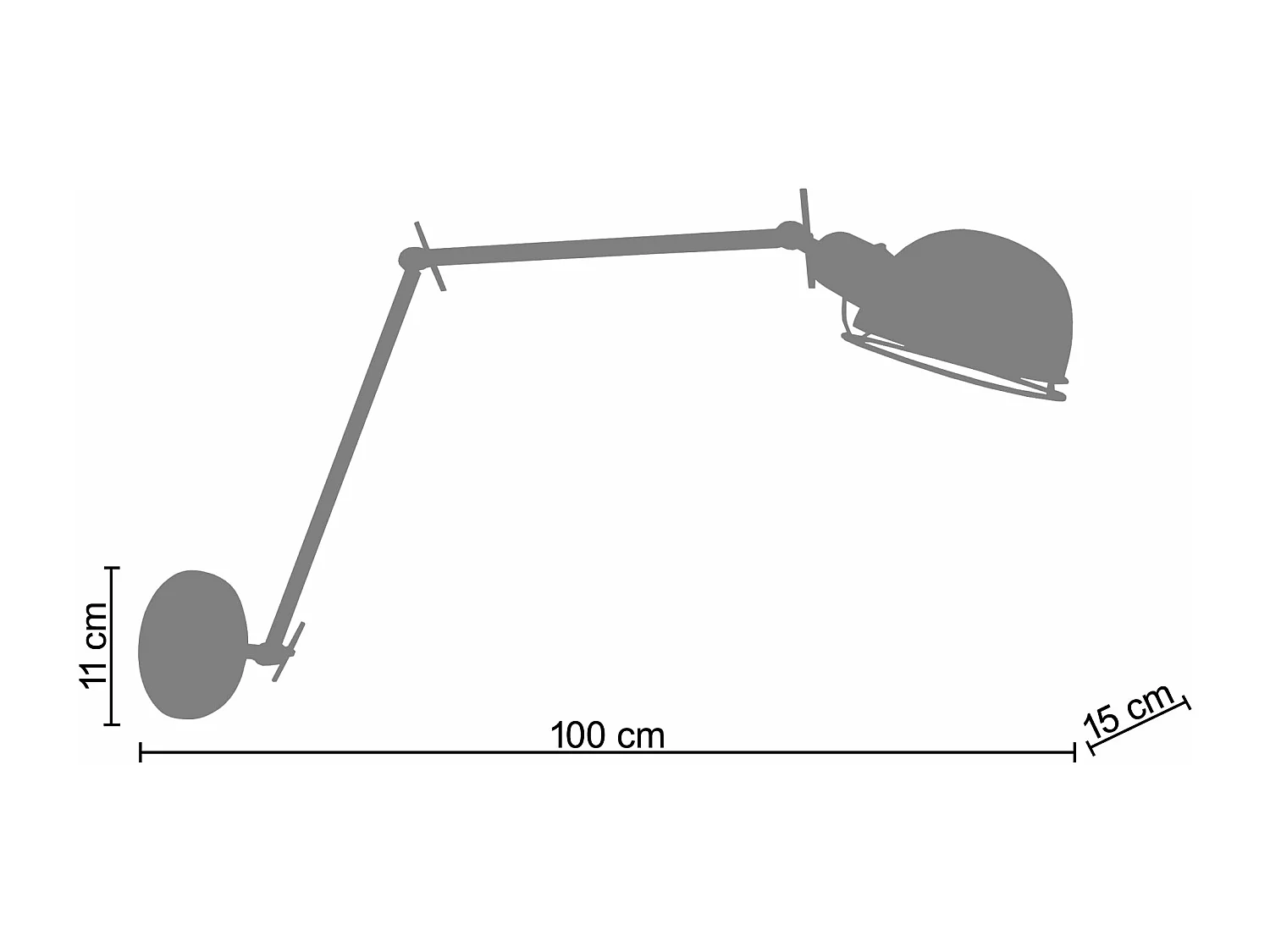 Applique métal articulé aluminium 11cm.