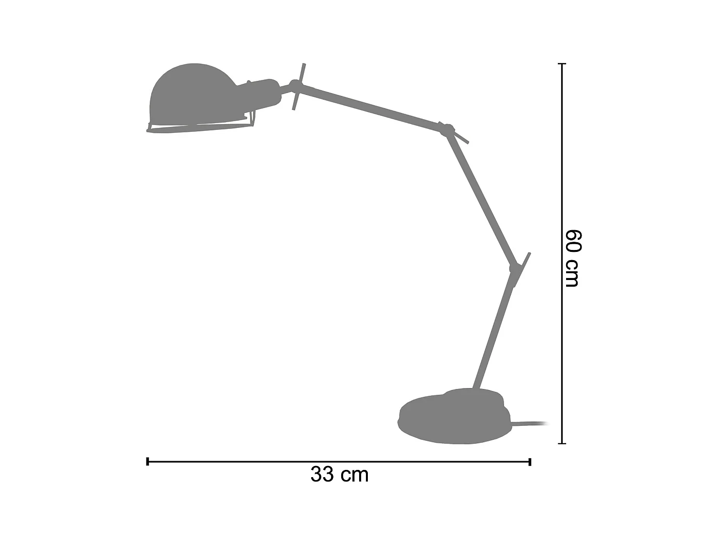 Candeeiro de pé para leitura TOSEL AQUITAINE metal articulado taupe D29 x  H150  cm
