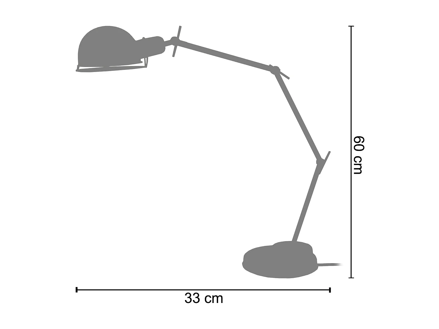 Lampe de Bureau TOSEL ,métal,Aluminium,H60xD33xP33cm