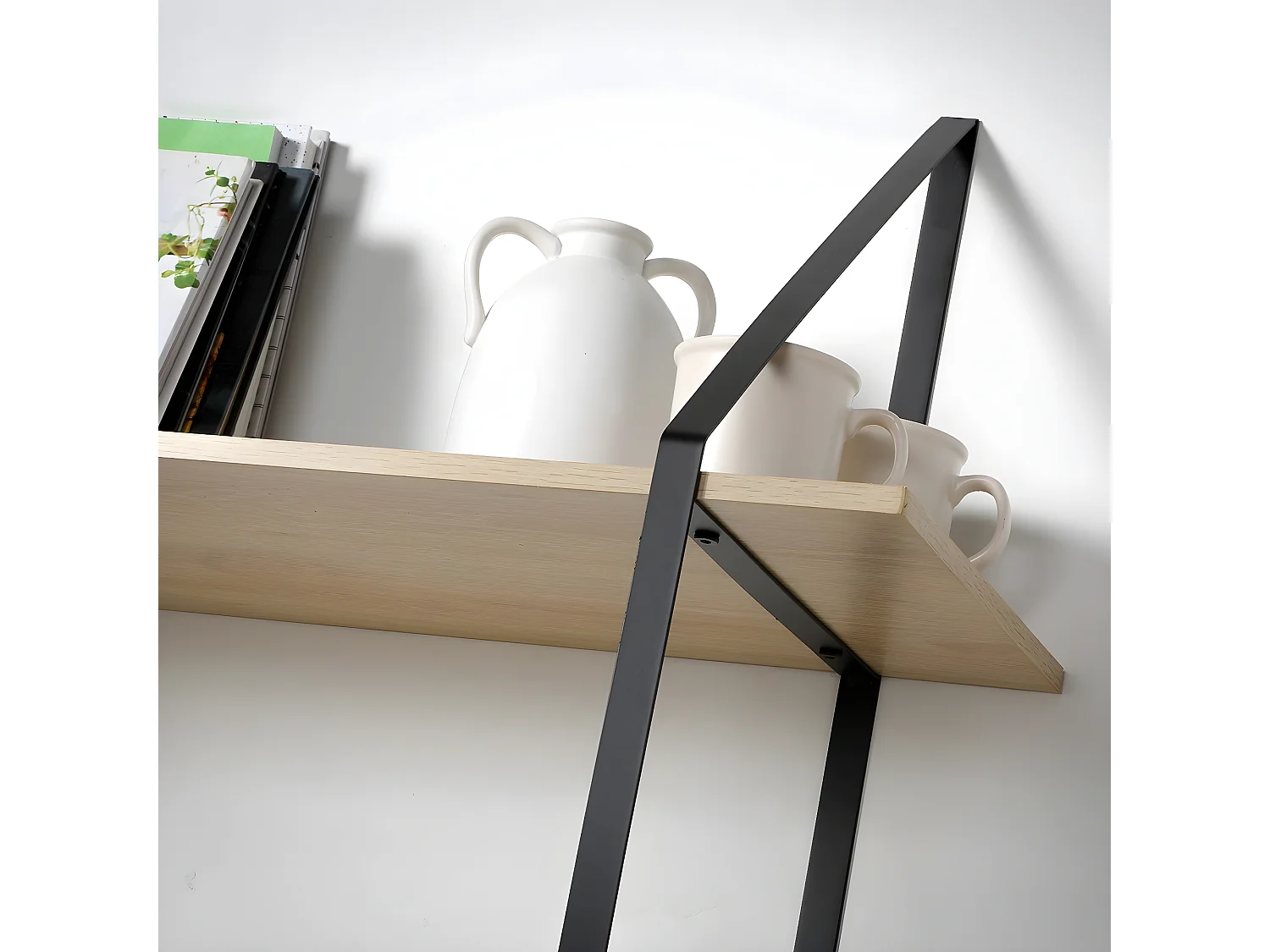 Etagère murale grande profondeur à 2 niveaux - L80 x P30cm