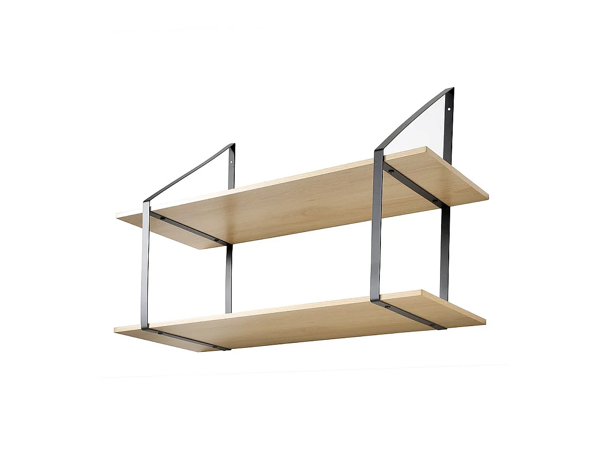 Etagère murale grande profondeur à 2 niveaux - L80 x P30cm