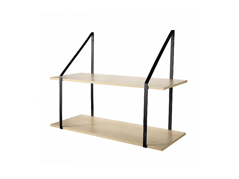 Etagère murale grande profondeur à 2 niveaux - L80 x P30cm