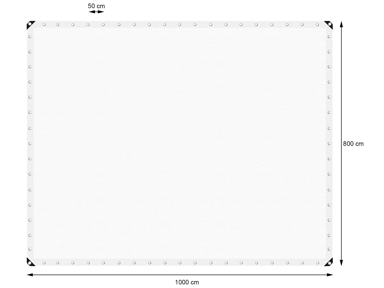 Telo impermeabile in PE con occhielli 8x10 m 260g/m² ECD Germany
