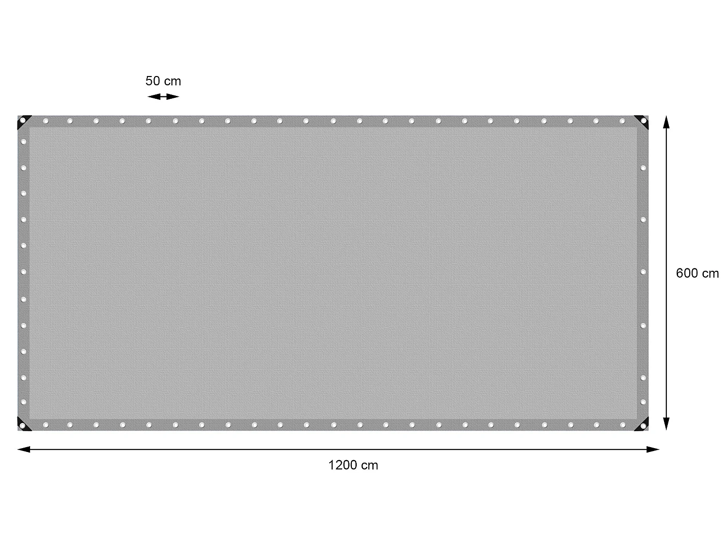 Bâche de couverture étanche protection en PE avec oeillets 6x12 m ECD Germany