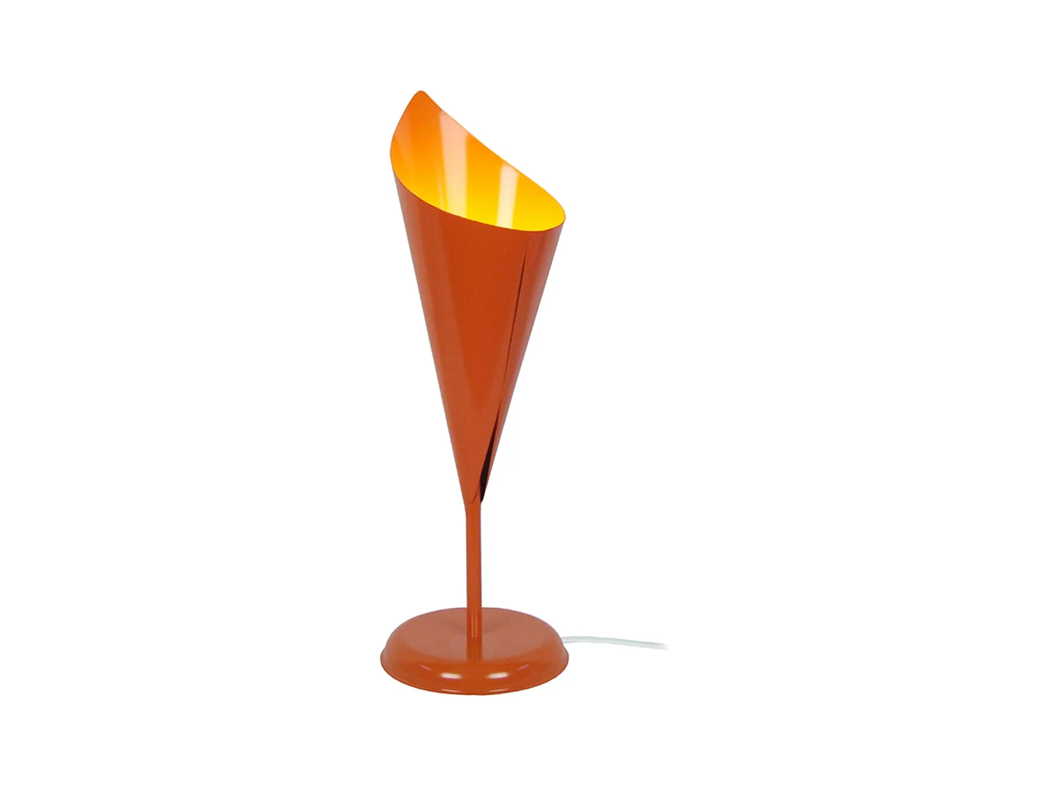 Lampe a poser droit métal  orange 35 cm.