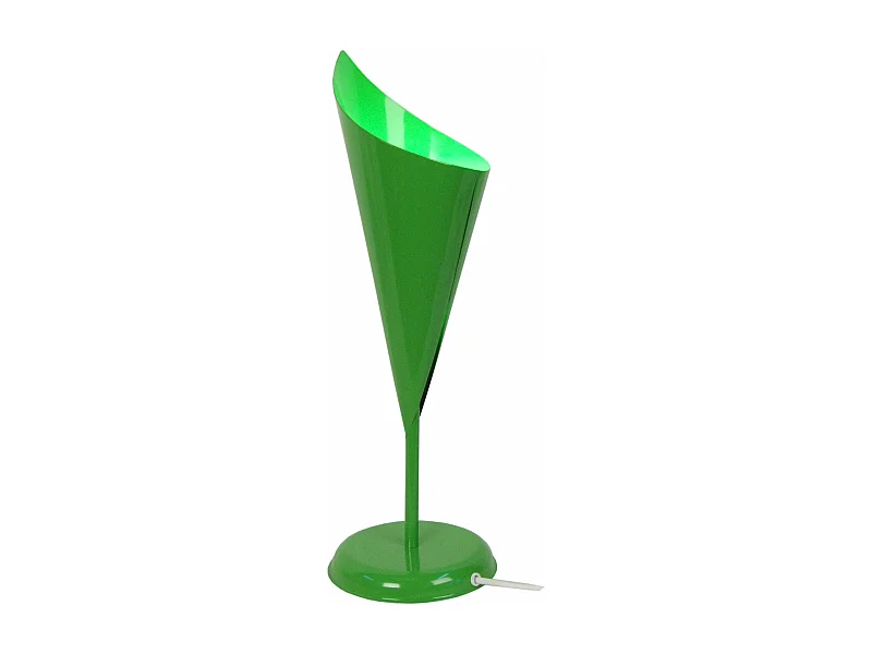 Lampe a poser droit métal  vert 35 cm.