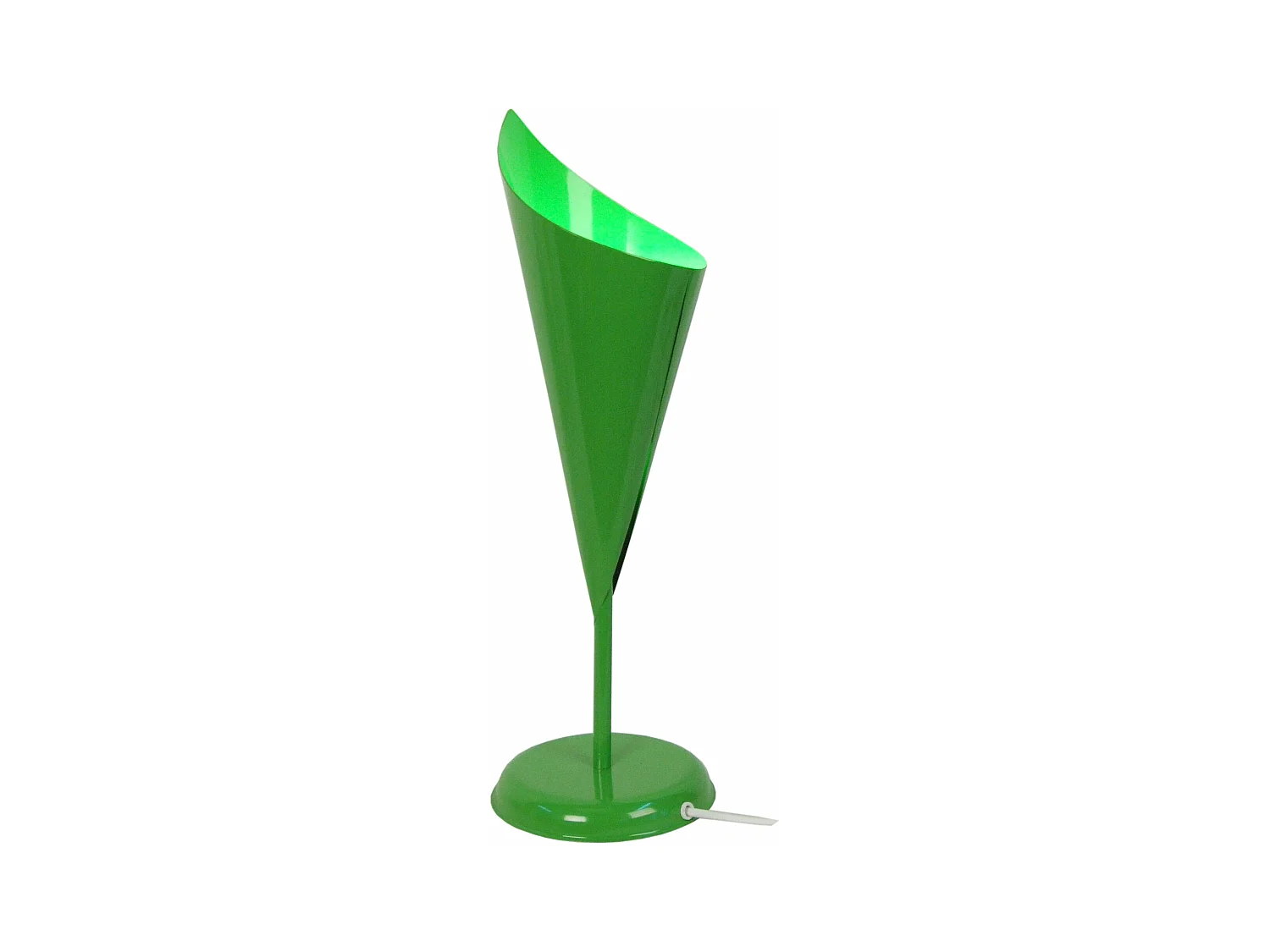 Lampe a poser droit métal  vert 35 cm.