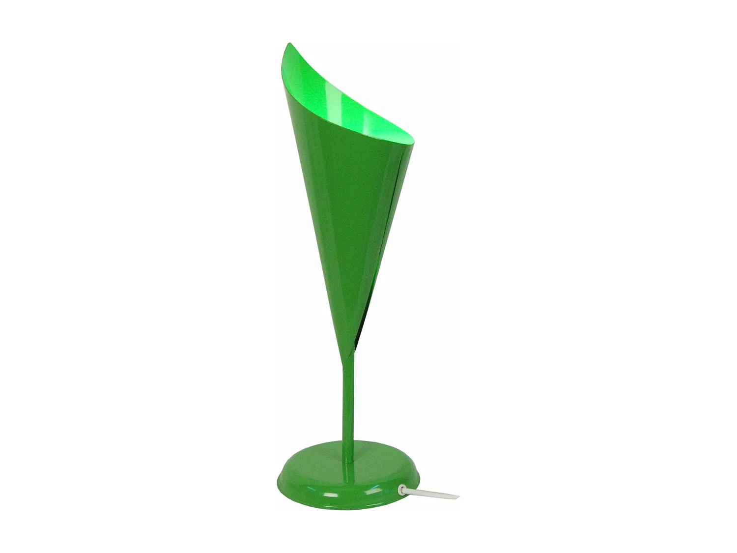 Lampe a poser droit métal  vert 35 cm.