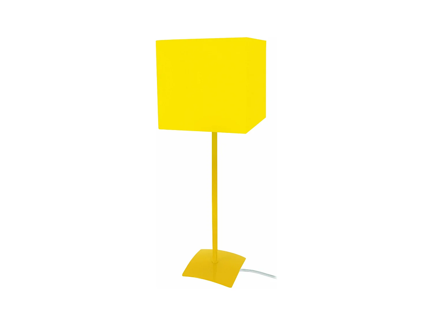 Lampe a poser droit métal  jaune 46 cm.