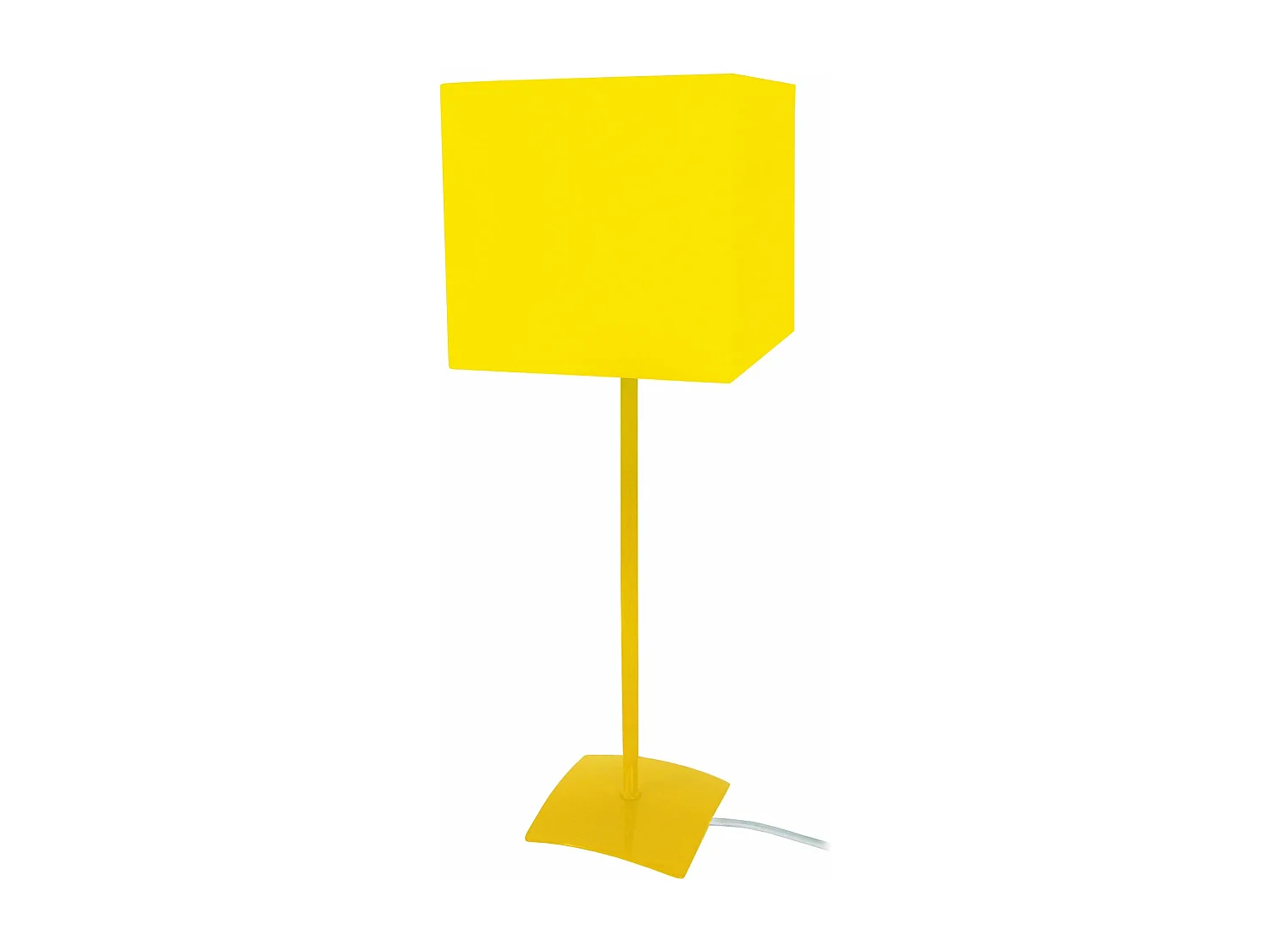 Lampe a poser droit métal  jaune 46 cm.