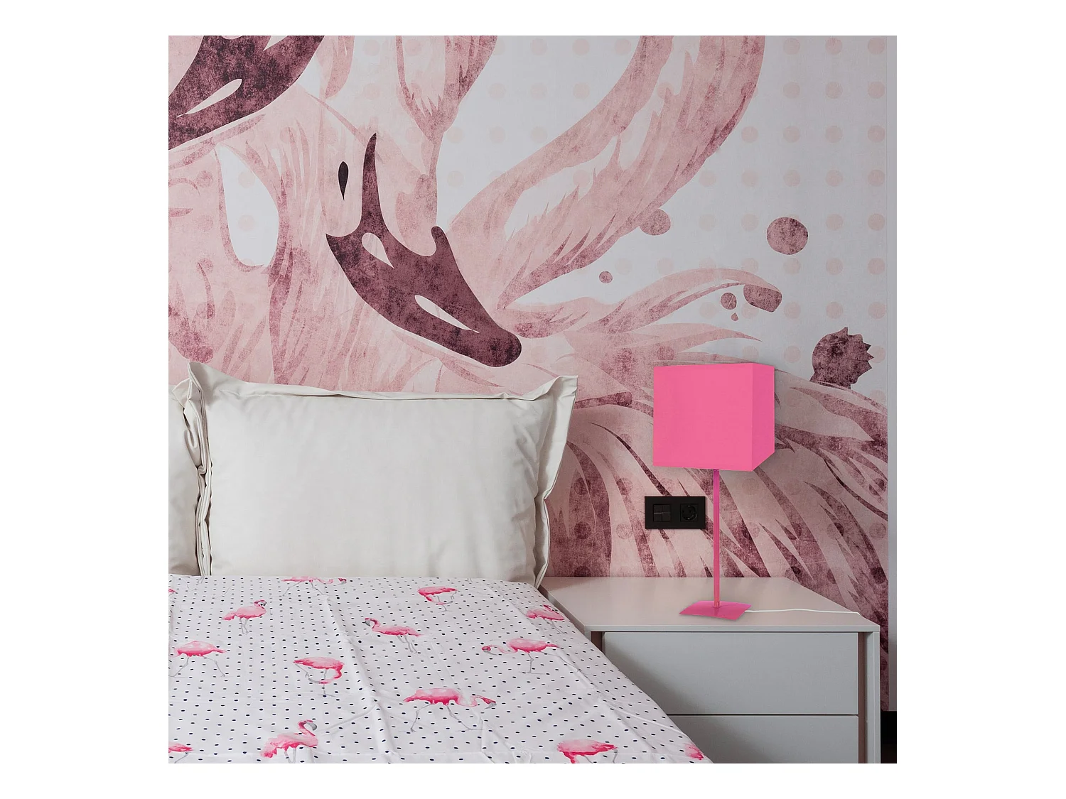 Candeeiro de mesa TOSEL TROMPETA CORDES  tecido queimado cru D30 x  H50  cm