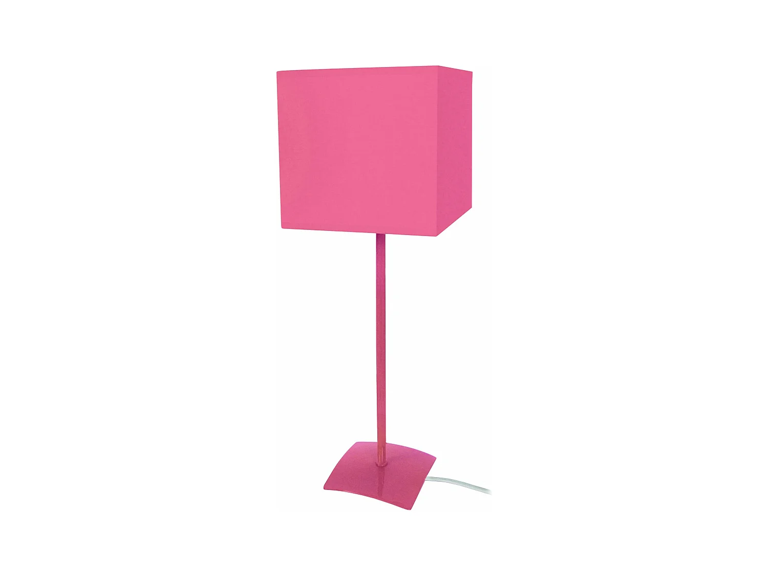 Lampe a poser droit métal  rose 46 cm.