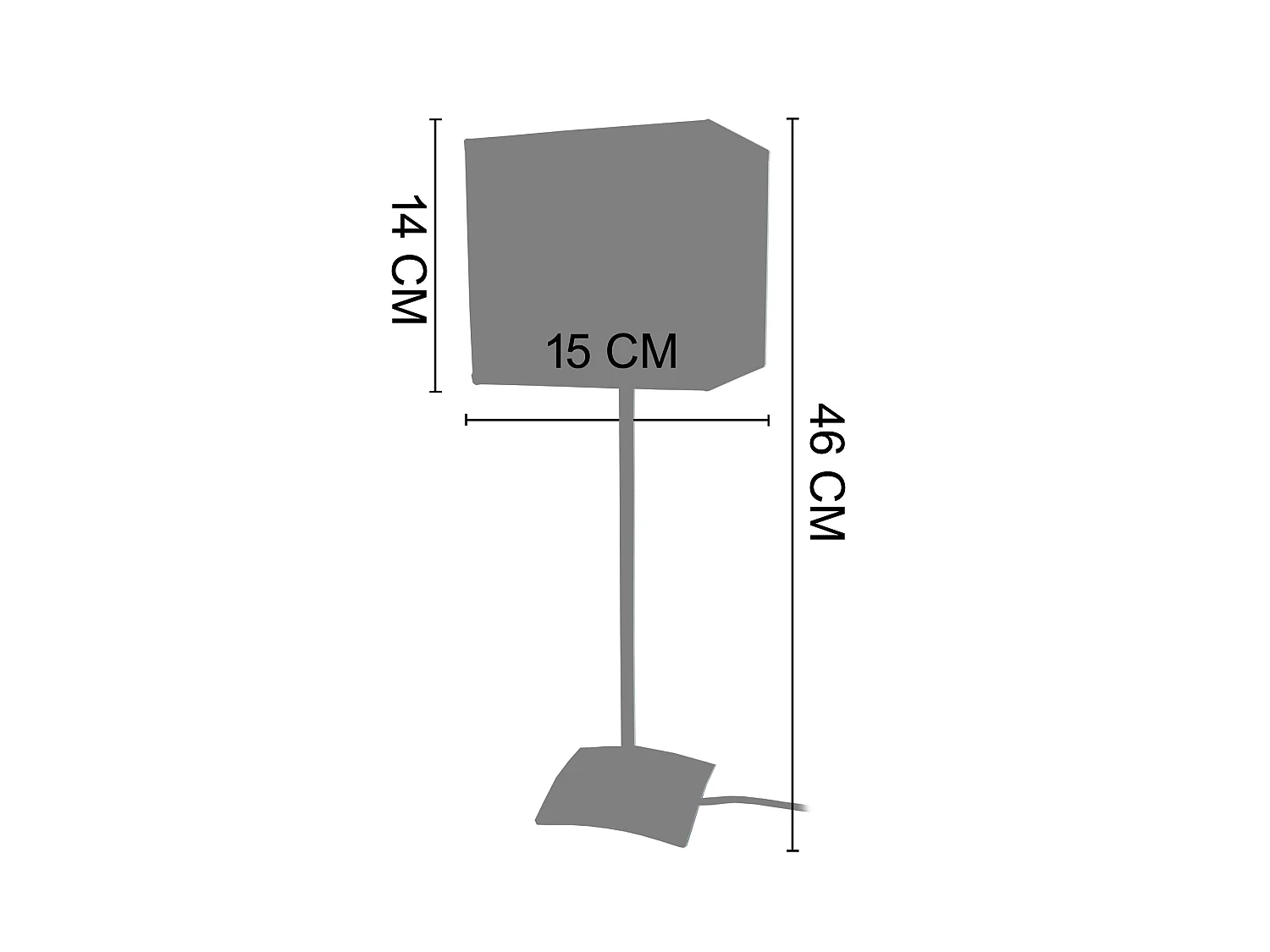 Lampada da tavolo metallo  pé quadrato rosa ALFENA  rosa D'30 cm
