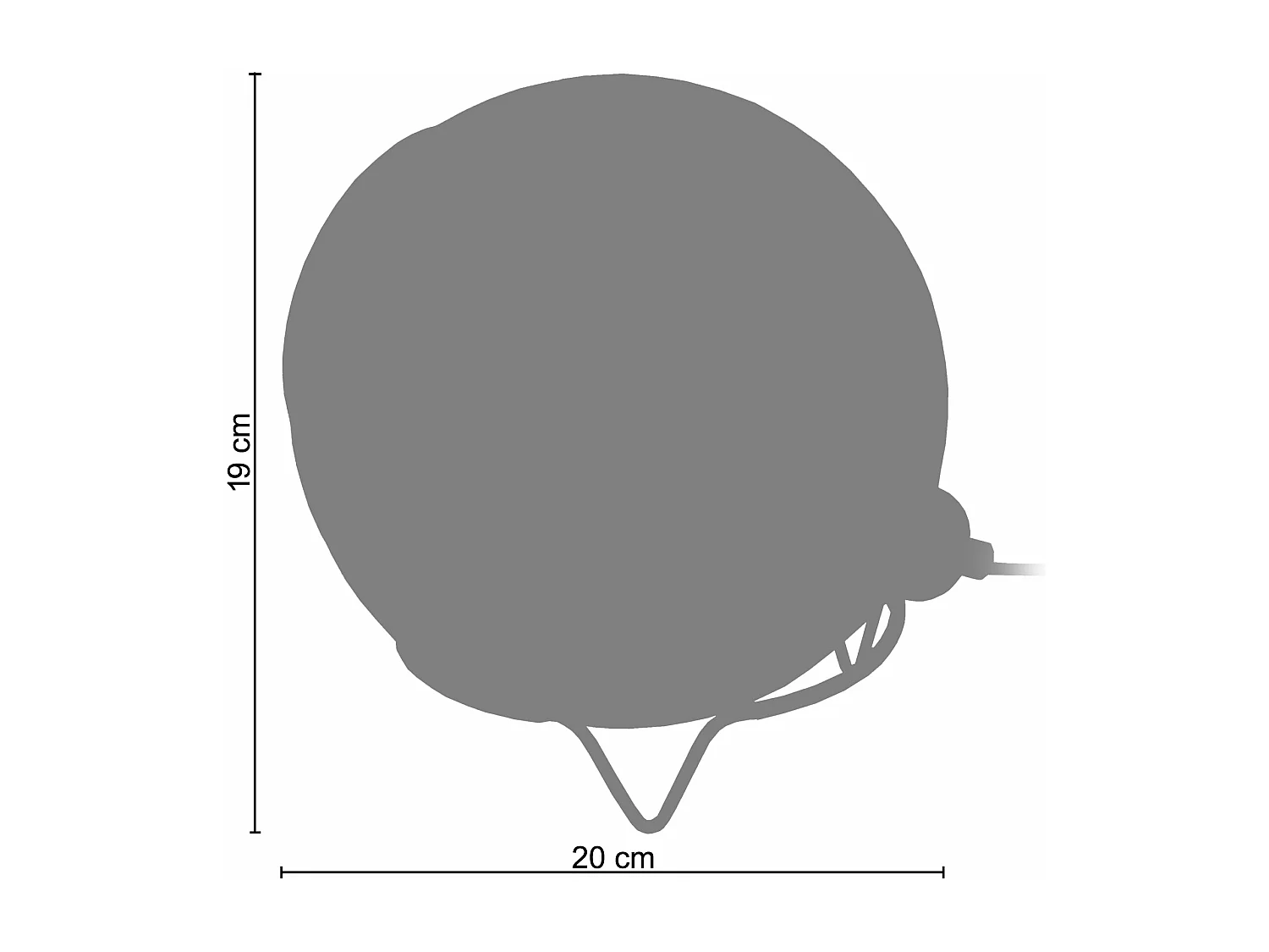 Candeeiro de sala TOSEL MUMBAI tecido globo ouro Preto D50 x  H60  cm