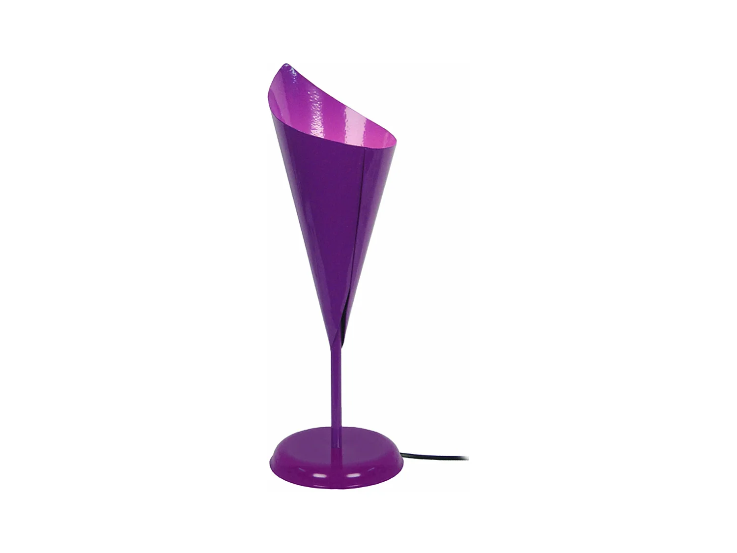 Lampe a poser droit métal  violet 35 cm.