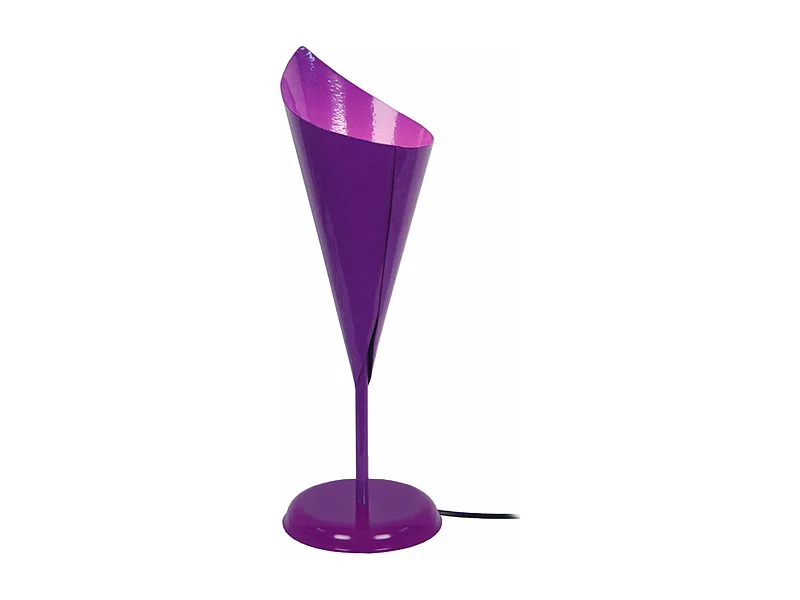 Lampe a poser droit métal  violet 35 cm.