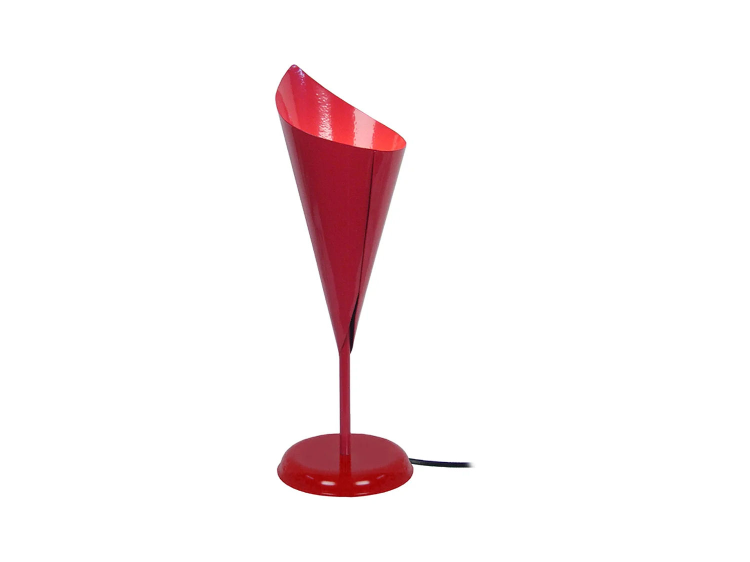 Lampe a poser droit métal  rouge 35 cm.