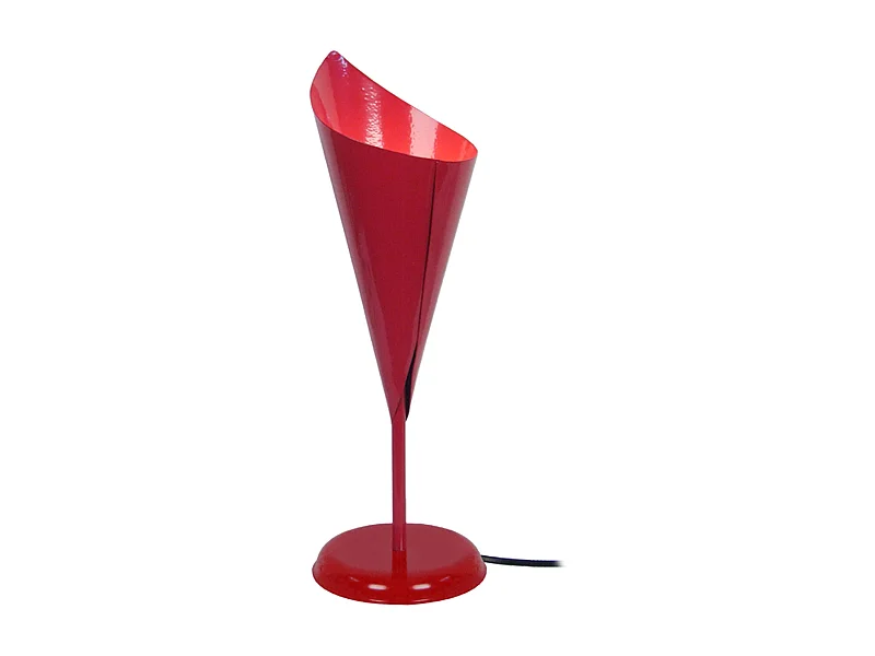 Lampe a poser droit métal  rouge 35 cm.