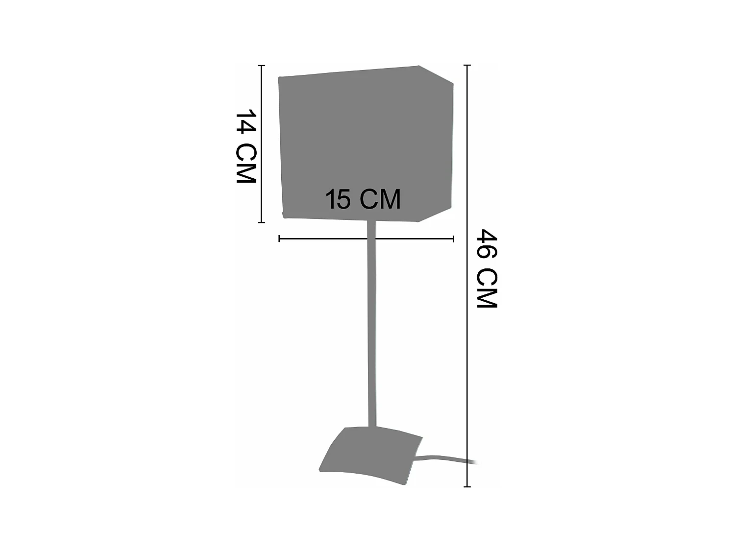 Lampe a poser droit métal  blanc d’Ivoire 46 cm.