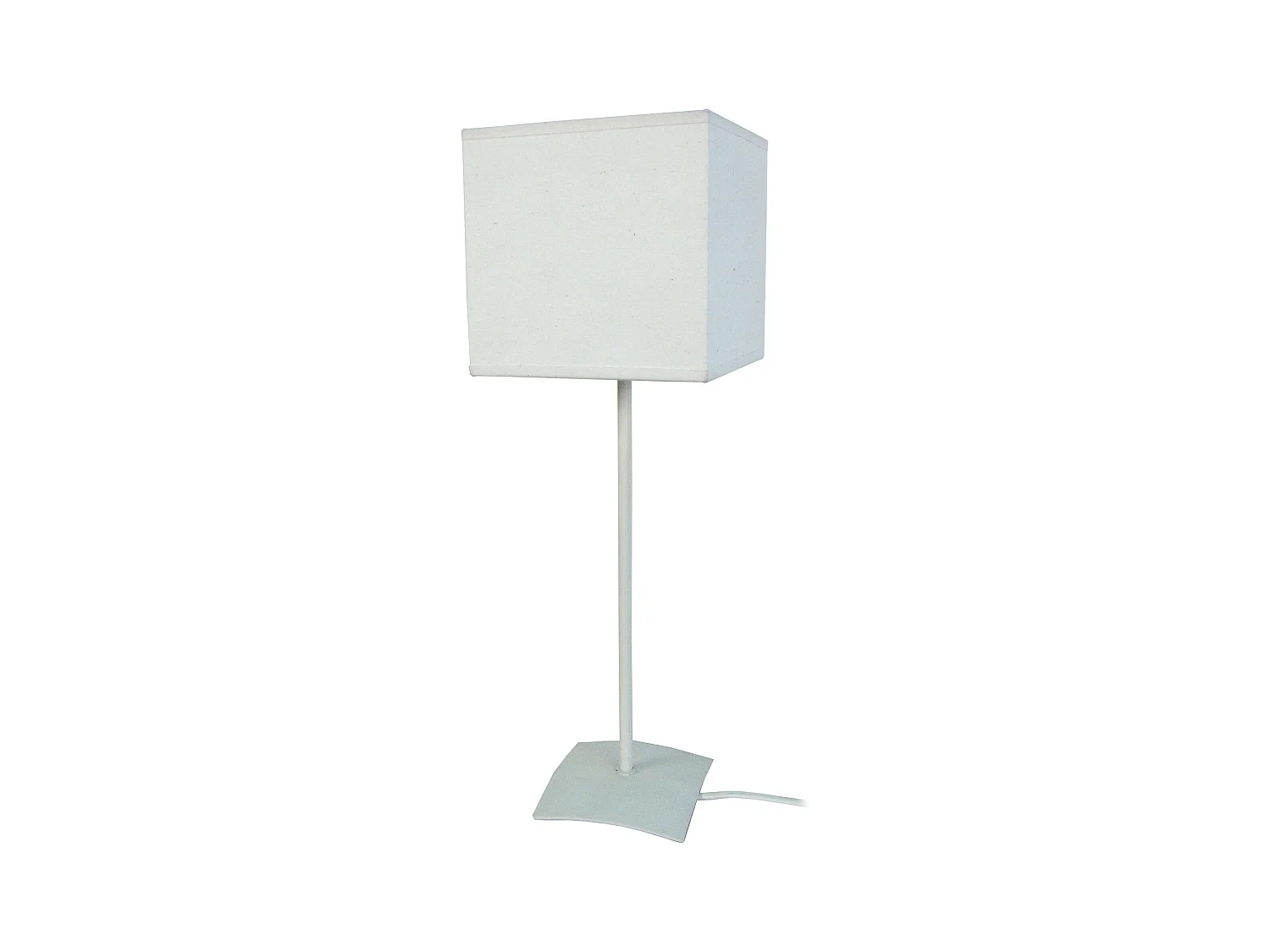 Lampe a poser droit métal  blanc d’Ivoire 46 cm.