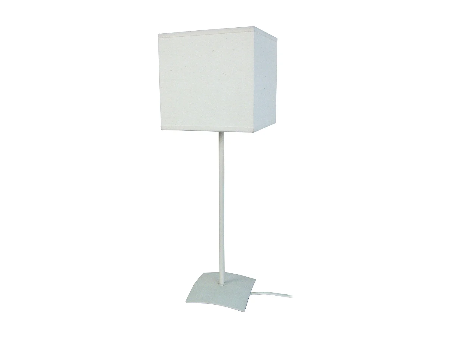 Lampe a poser droit métal  blanc d’Ivoire 46 cm.