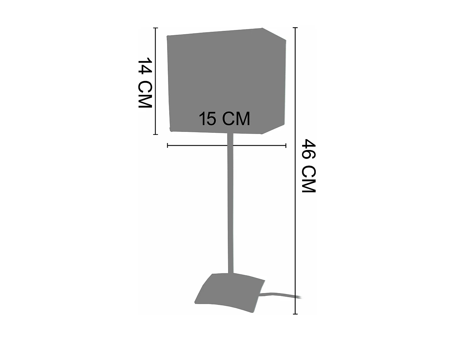 Lampe a poser droit métal  blanc d’Ivoire 46 cm.